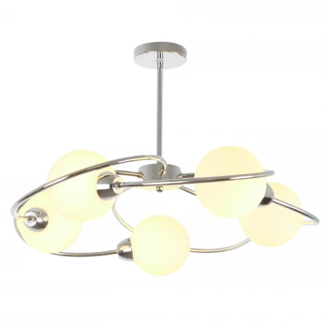 Люстра led с 5 плафонами на штанге MyFar Летисия MR2251-5C шарики