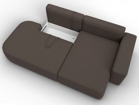 Диван угловой Лига-065 БП угол правый (ДСП,Рогожка/Коричневый) Лига Диванов 134784