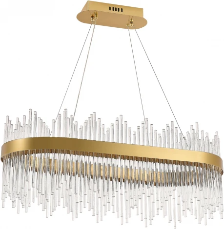 Подвесная люстра с таймером Natali Kovaltseva Smart Нимбы LED LAMPS 81264 (220V, хрусталь, пульт управления, управление смартфоном, на тросе)