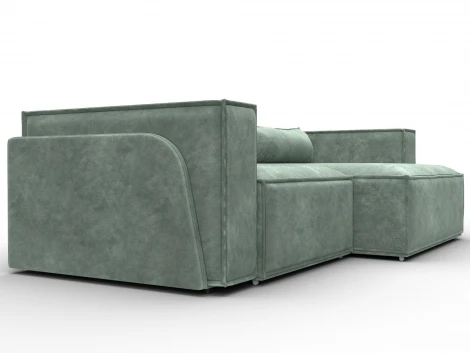 Диван угловой Лига-061 угол левый (ДСП,Брус,Фанера,Велюр/Зеленый) Лига Диванов 131146L