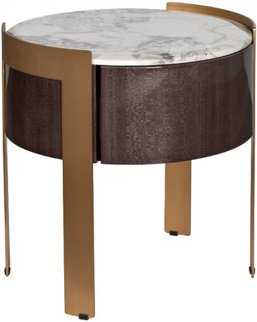 Тумба прикроватная Garda Decor 58DB-NS20001 (Золото/Белый мрамор)
