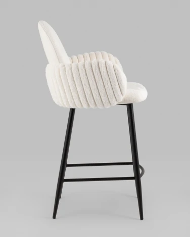 Стул полубарный Wave Stripes букле белый Stool Group арт.УТ000039363