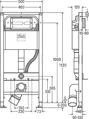 Система инсталляции для унитазов Viega Prevista 8522.10 с кнопкой смыва