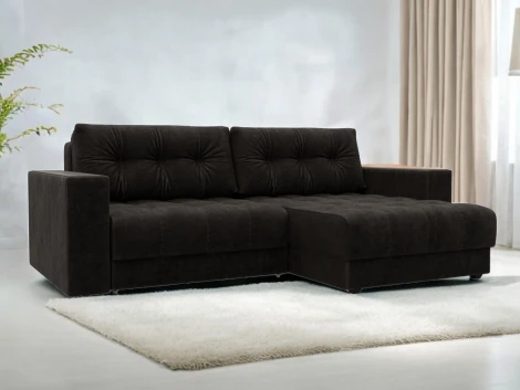 Диван угловой с декором Лига-049 НПБ Лига Диванов (Велюр) арт.128465