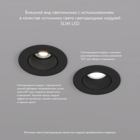 Встраиваемый точечный светильник Denkirs DK3020 DK3061-BK (220V, круглые)