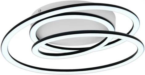 Потолочная люстра светодиодная Escada Spiral 626/A LED 70Вт, 3000-6400K, Ra>80, плавная регулировка мощности, изменение цветовой температуры, ПДУ, металл/силикон, черный (регулировка яркости, 220V)