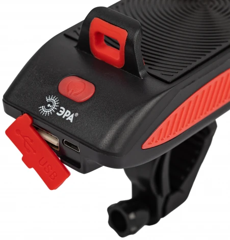 Велосипедный фонарь светодиодный аккумуляторный с держателем для телефона 5W ЭРА VA-802