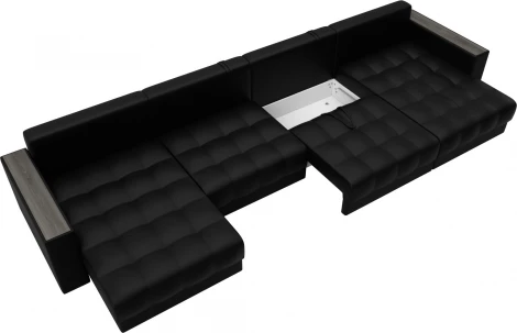 Диван П-образный с декором Лига-049 НПБ Лонг Лига Диванов (Экокожа) арт.128571