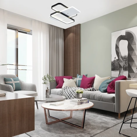 Потолочная люстра Escada Space 10215/S LED*85W White/Black LED (регулировка яркости, 220V, пульт управления)