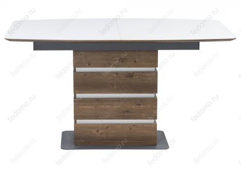 Стол на тумбе Woodville Фернан белый / орех кантри 462112