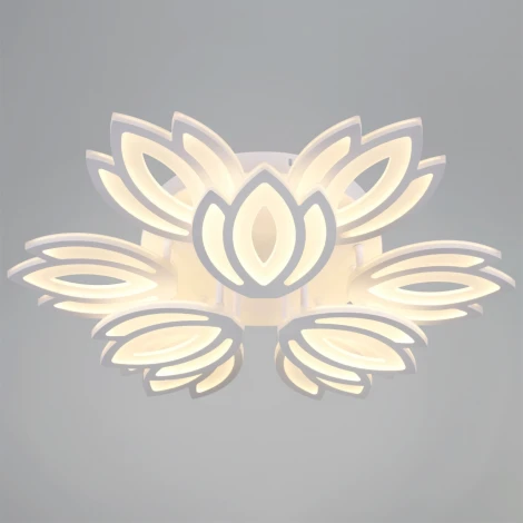 Потолочная люстра светодиодная на штанге с пультом с регулировкой цветовой температуры, яркости и ночным режимом Reluce 08429-0.3-6+3 WH