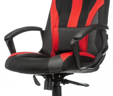 Кресло игровое Zombie VIKING-9 черный/красный текстиль/эко.кожа крестовина пластик