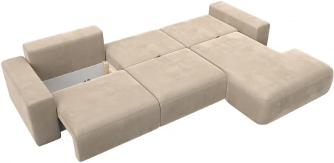 Диван угловой Лига-036 НПБ Классик Лонг правый угол (Бежевый/Велюр) Лига Диванов арт.121390