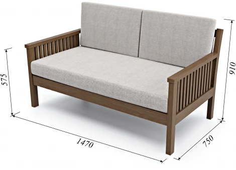 Диван Arsko Норман М орех серая рогожка