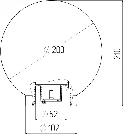 Уличный консольный светильник ЭРА НТУ 01-60-201 (220V, шар, IP44)