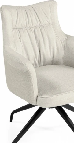 Стул на металлокаркасе Woodville Kaser 360 крутящийся ivory / black арт.15842