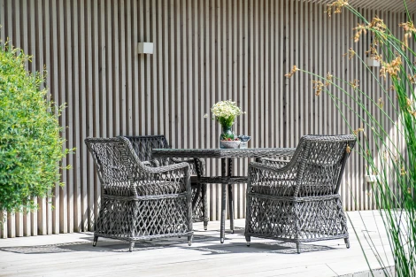 Обеденная группа плетеная на 4 персоны, цвет графит 4SIS Айриш AC4T-5-SET graphite