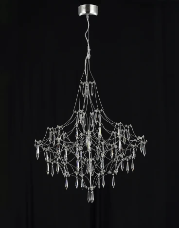 Подвесная люстра светодиодная с пультом и хрустальными подвесками Asfour MyFar Allegria MR2641-66P-76AP