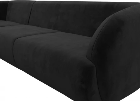 Диван угловой Лига-041 левый угол (Черный/Велюр) Лига Диванов арт.122191L