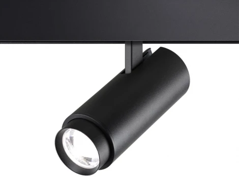 Трековый светильник для низков. шинопровода с переключ. цветовой температуры и мощности Novotech Flum 359207 SHINO черный IP20 LED 3000К\4000К\6000К 5W/9W/13W 48V (круглые)