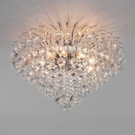 Потолочная люстра Eurosvet Ostiniya 3299/9 хром / прозрачный хрусталь