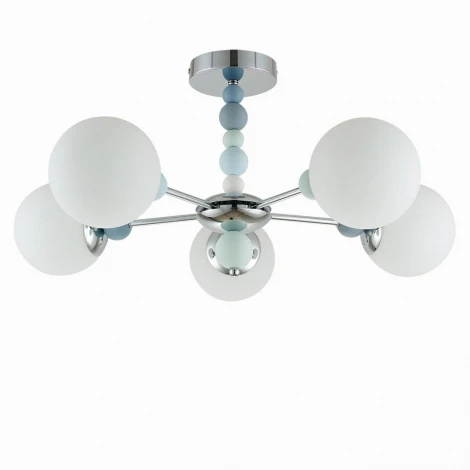Потолочная люстра на штанге Lumion Sunday 6525/5C хром E14 5*40W 220V (шарики)