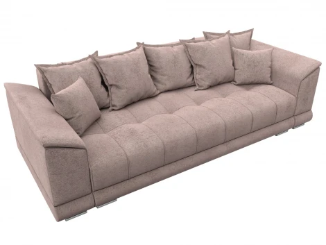 Диван прямой НордСтар НПБ (ДСП,ЛДСП,Брус/Пластик,Металл/Велюр/Бежевый) Лига Диванов 133197