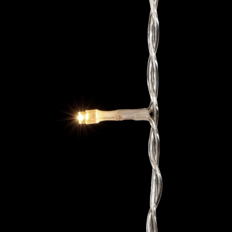 Гирлянда Занавес 2 x 3 м Тепло-Белый с Мерцанием Белого Диода 220В, 600 LED, Провод Прозрачный ПВХ, IP54