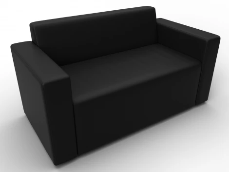 Диван прямой Лига-093 (ДСП,Брус,Фанера/Пластик/Экокожа/Черный) Лига Диванов 132458