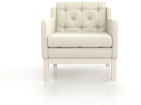 Кресло Arsko Айверс беленый дуб белый кожзам