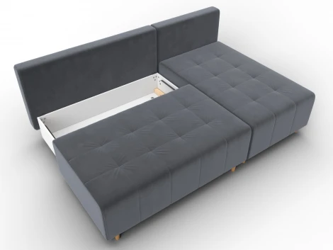 Диван угловой Лига-102 угол универсальный (ДСП,Брус,Фанера,Велюр/Серый) Лига Диванов 134792