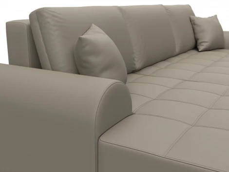 Диван угловой Лига-080 угол левый (ДСП/Пластик/Экокожа/Бежевый) Лига Диванов 134751L