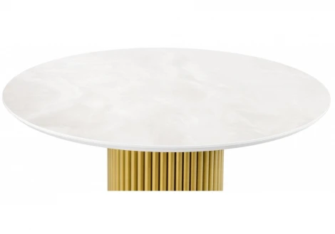 Кухонный стол Notta Барел 110 onyx bianco soft satin / золотой