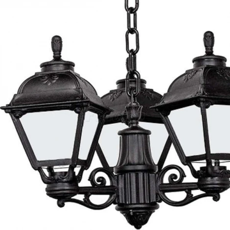 Люстра подвесная уличная Fumagalli, 3 плафона, черный с белым