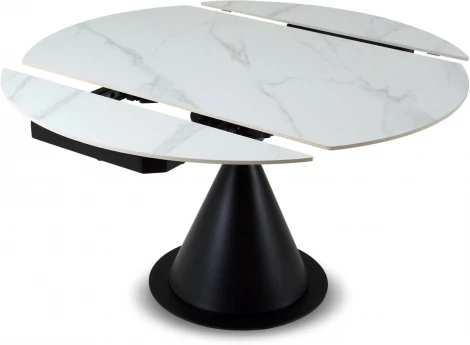 Раскладной обеденный стол Pion ОГОГО Обстановочка! (Керамика/Белый,Черный) арт.926809