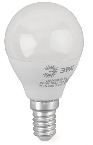 Лампочка светодиодная E14 8W ЭРА LED P45-8W-827-E14 R