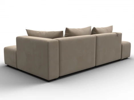 Диван угловой Лига-103 НПБ угол правый (ДСП,Брус,Фанера,Велюр/Бежевый) Лига Диванов 134814