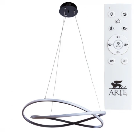 Подвесная люстра Arte Lamp Swing A2522SP-2BK (LED, 220V, пульт управления, управление смартфоном, умный дом - Алиса, Tuya Smart, на тросе)