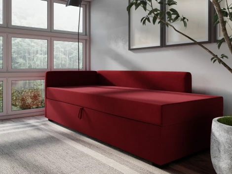 Диван-кровать Arsko Велес Угол левый велюр красный
