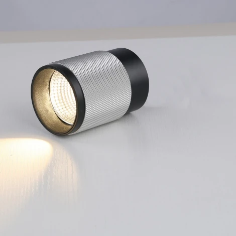 Точечный накладной светильник iLedex Delta 1955-10W-3000K-36 BK+SL (220V, круглые)