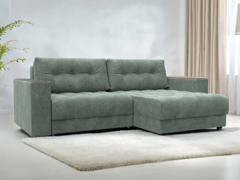 Диван угловой с декором Лига-049 НПБ Лига Диванов (Велюр) арт.128463