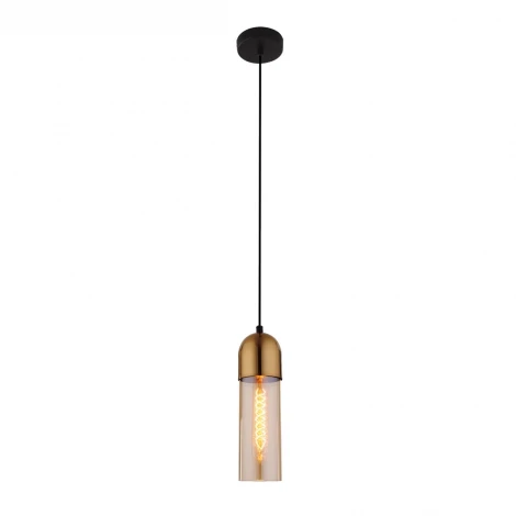 Подвесной светильник Eurosvet Airon 50180/1 янтарный (220V, на проводе, круглые)