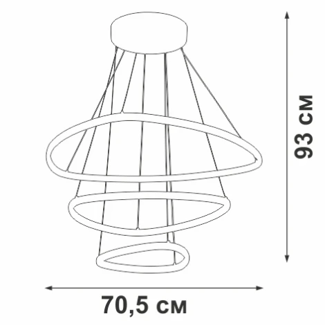 Подвесной светильник светодиодный V04624-03/3S, LED 103Вт, 3000К, 6800лм Vitaluce V04624-03/3S