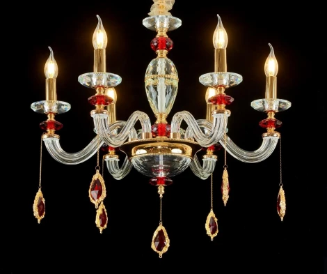 Подвесная люстра Alfa Light F2624-09 (220V, на цепи, подсвечник, свеча)