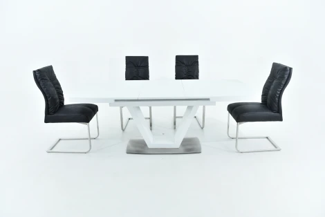 Стол Фоджа, Стекло, 160см, Белый, Аврора