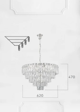 Подвесная люстра Lumien Hall Kristin LH0066/10H-CR-CL