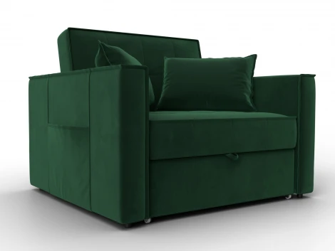 Кресло-кровать Лига-104 (80) (ЛДСП,Брус,Фанера,Велюр/Зеленый) Лига Диванов 134854
