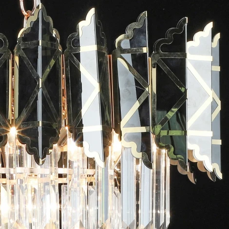 Подвесная люстра каскадная Reluce 02202-0.4-05 FGD+BK (хрусталь, на цепи)