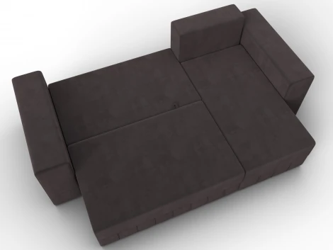 Диван угловой Лига-076 угол универсальный (ДСП/Пластик/Велюр/Коричневый) Лига Диванов 129844
