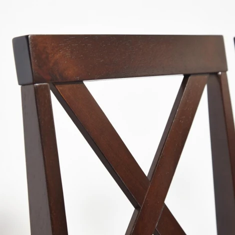 Обеденный комплект Хадсон (стол + 4 стула)/ Hudson Dining Set дерево гевея/мдф, стол: 110х70х75см / стул: 44х42х89см, cappuccino (темный орех), ткань кор.-зол. (1 Tetchair 13691